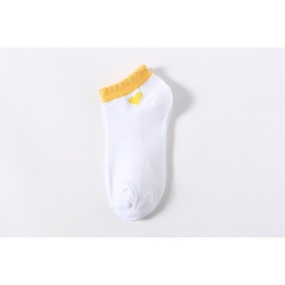 SF - Kaos Kaki Ankle Cute Kaos Kaki Pendek Polos dan Motif Semata Kaki Import Murah Motif Polos-LOVE MUSTARD