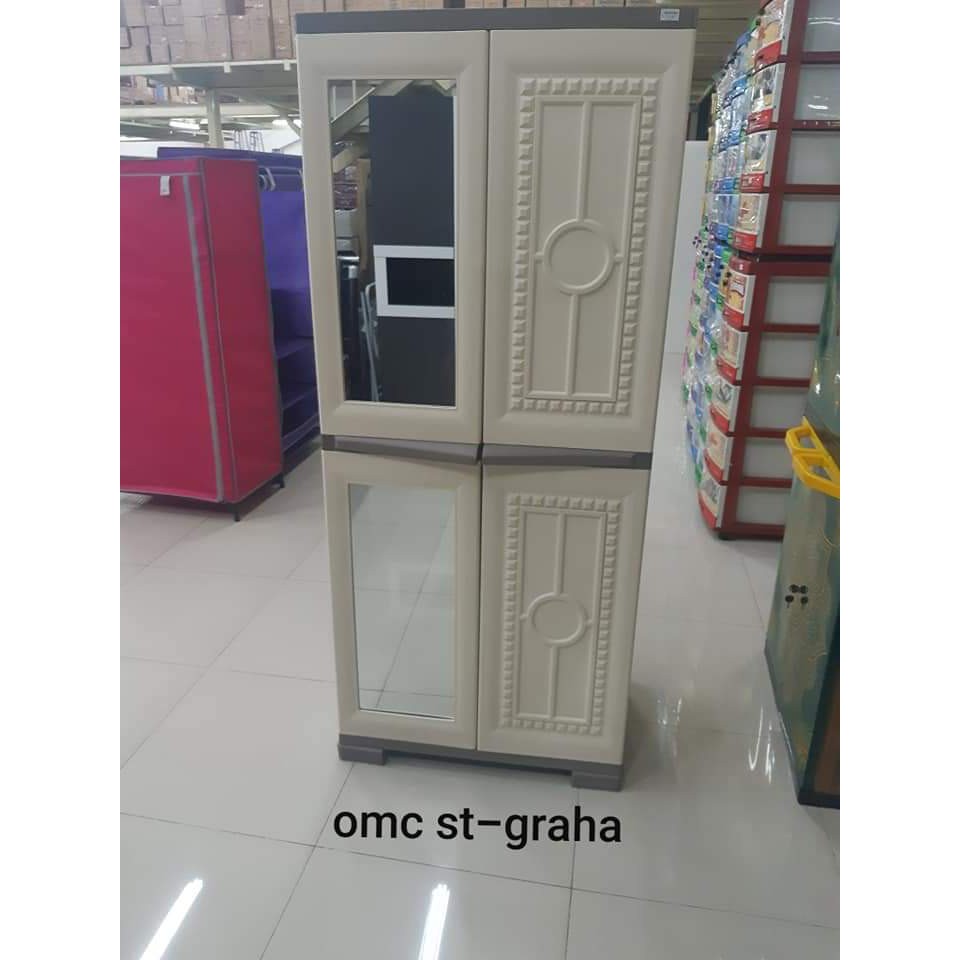 lemari plastik pakaian plastik olymplast OMC ST 2 GRAHA - CREAM