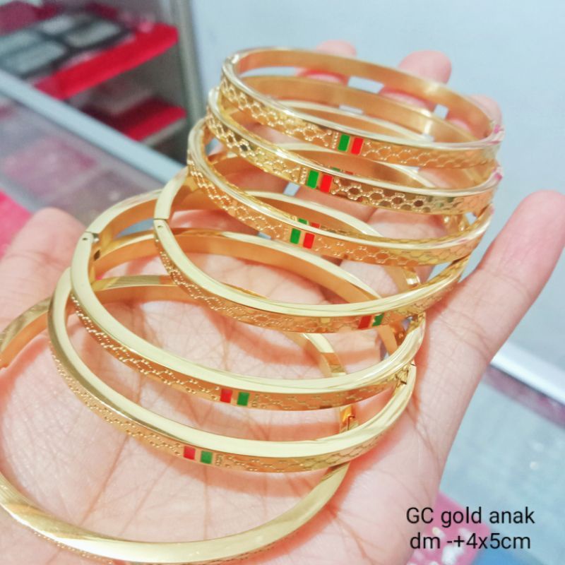 gelang titanium Guccii anak dm 4,7x3,7cm/ Gelang anti karat selamanya