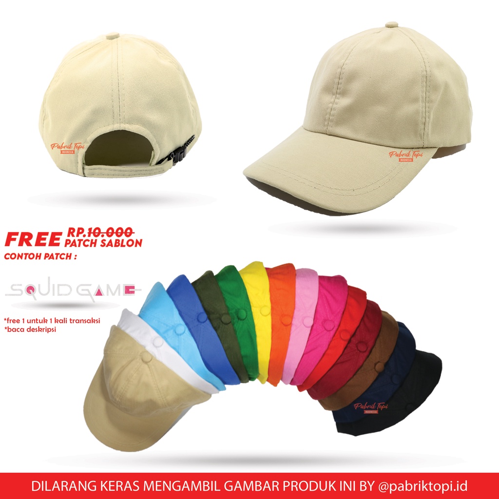 TERMURAH TOPI POLOS TOPI BASEBALL TOPI PRIA TOPI WANITA TOPI GROSIR TOPI MURAH (BAHAN TWILL RELL)