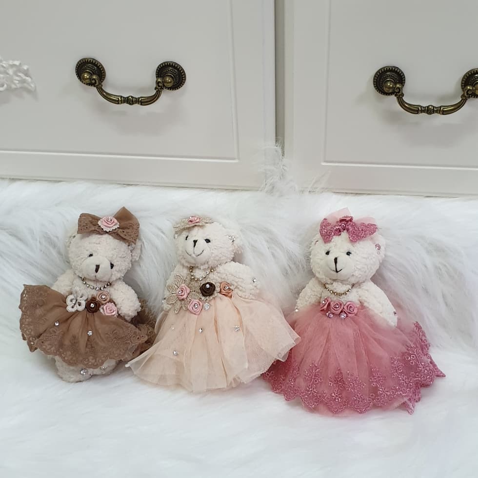 teddy brides doll bag charm 13cm