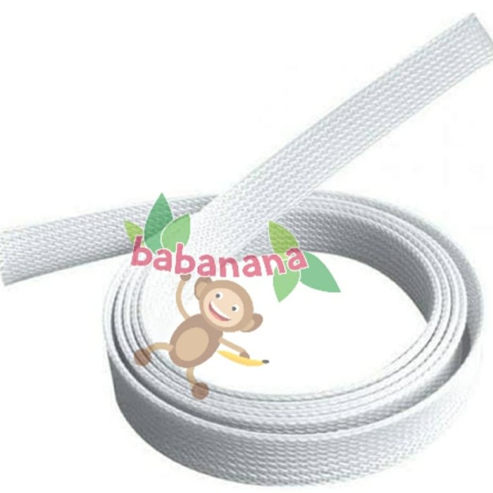 Pembungkus Kabel 6 mm Putih Cable Sleeve braided nylon
