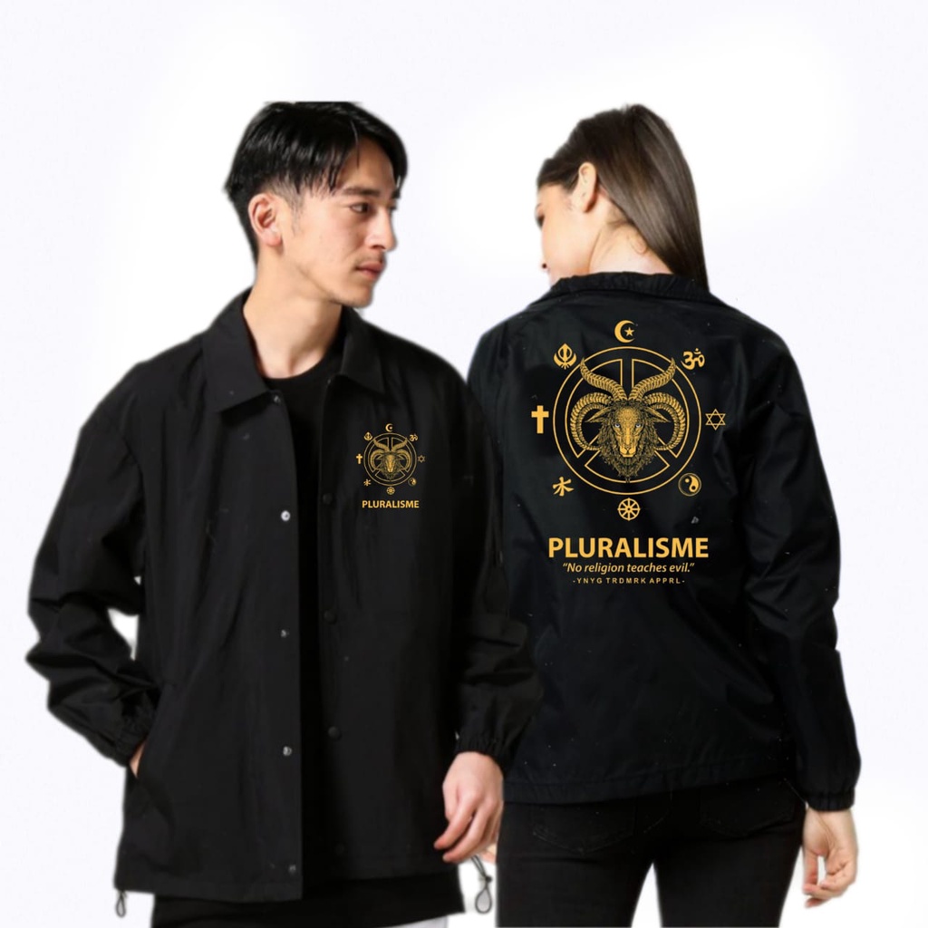 JAKET Coach -Jaket PLURALISME BAPHOMET -Jaket Coach Pria Keren Bermerk -Jaket Coach Windbreaker-Jake