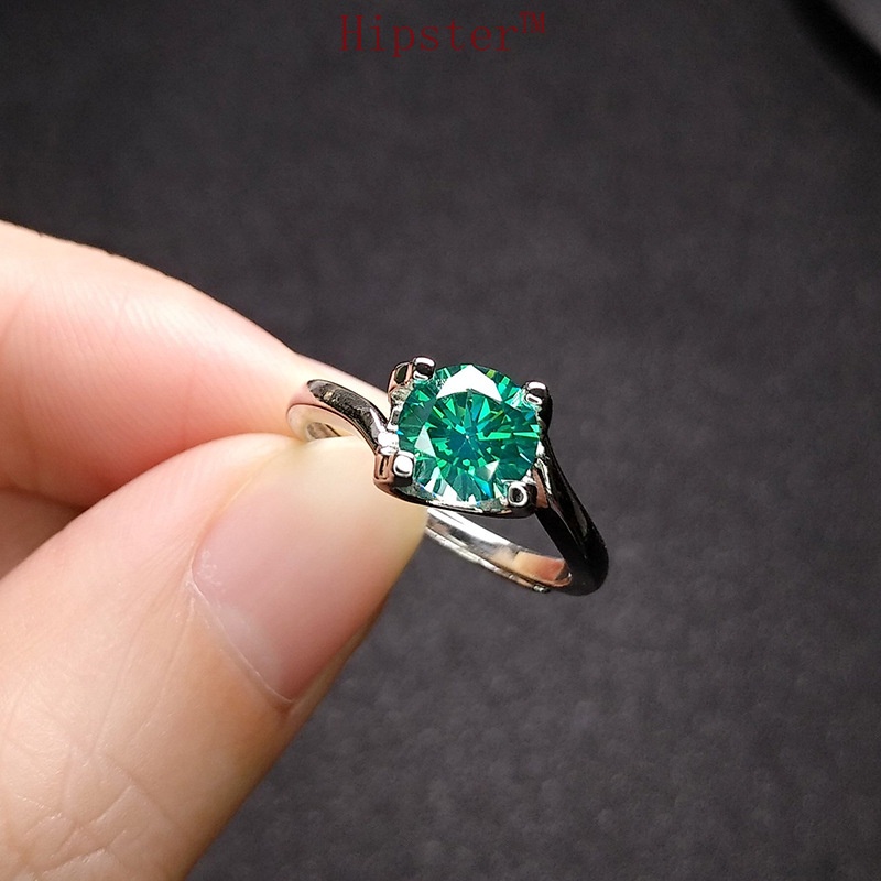 New Hot Sale Classic Inlaid Green Crystal Diamond Ring Couple Ring