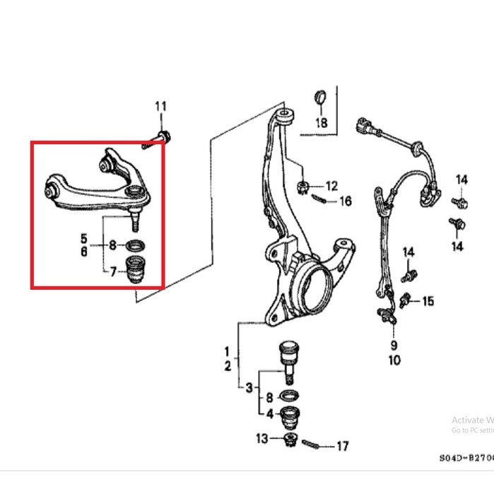 up upper arm sayap depan atas ball joint depan atas civic ferio 1996 1997 1998 1999 2000 51450-S04 51460-S04