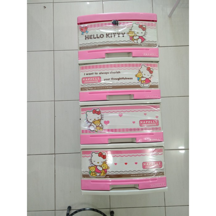 Lemari Plastik Napolly Susun 4 Hello Kitty