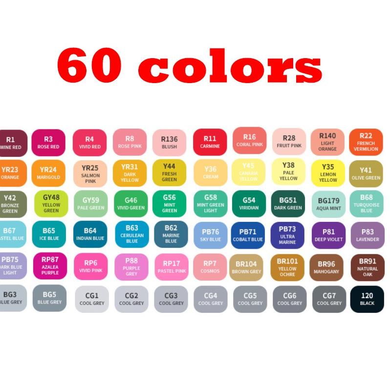 

63b<> TouchFive 24/36/48/60/80 Warna Sketsa Spidol Umum General Marker Set Animation Markers