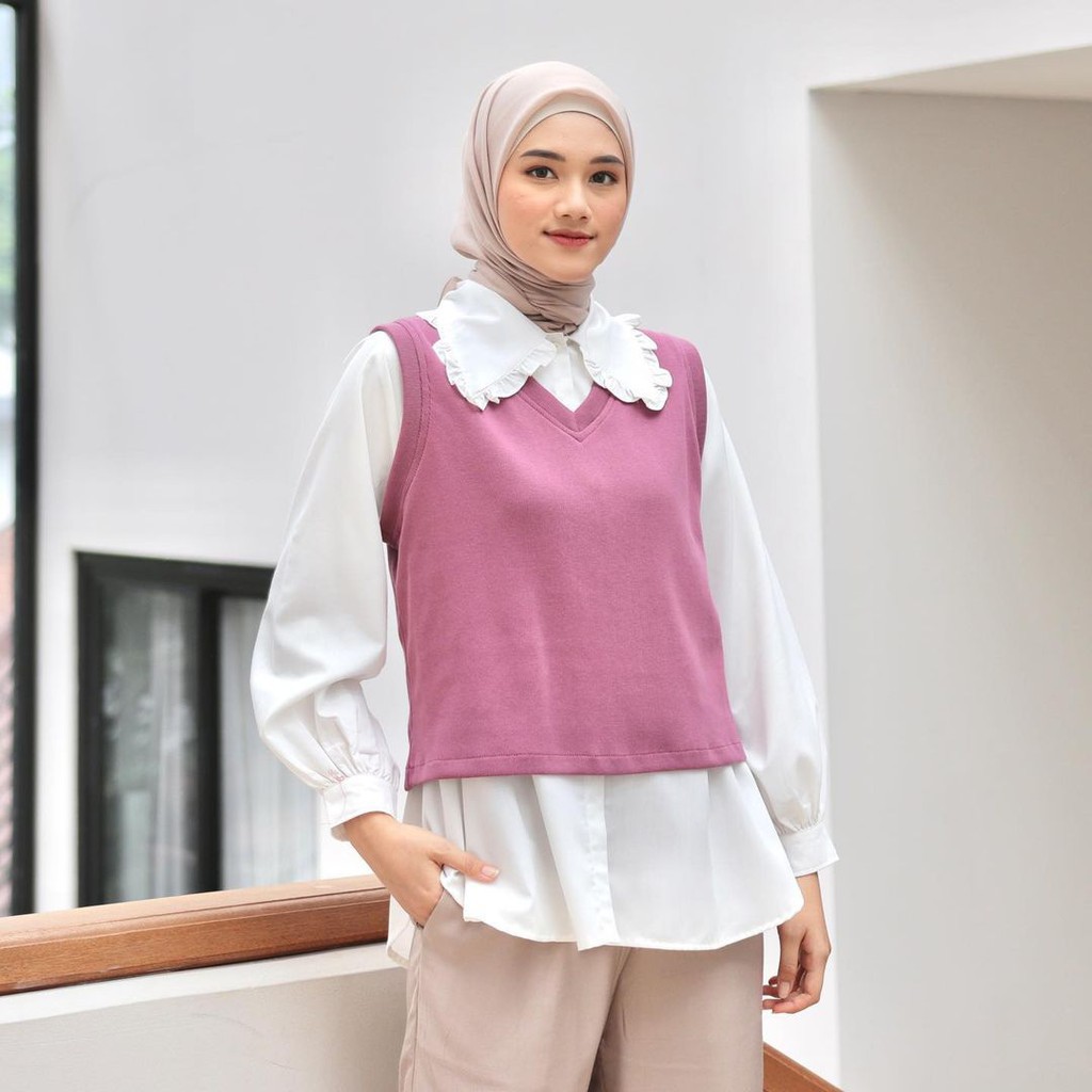 Terika Blouse 2in1 Atasan Baju Muslim Wanita Fashion Wanita Remaja Terlaris