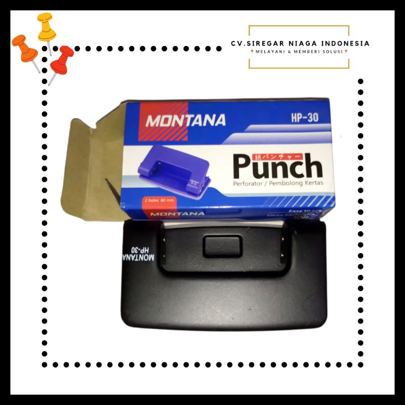 

Pembolong Kertas / Alat Pelubang Kertas Kecil / Paper Punch Montana HP-30 ORI Murah Berkualitas