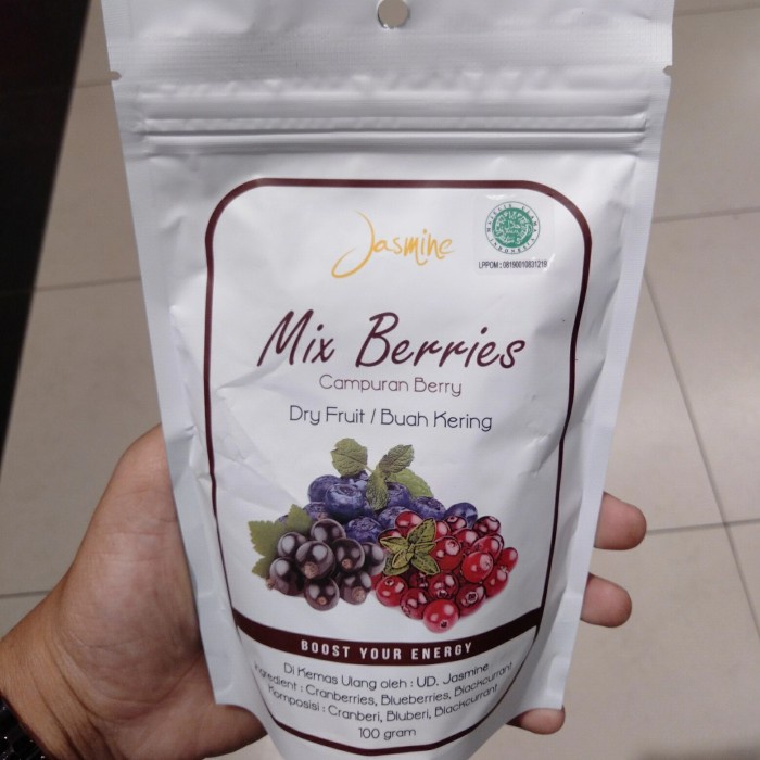 

Buah Kering - Jasmine Mix Berries Dry Fruit/Buah Kering/Manisan Buah/100G