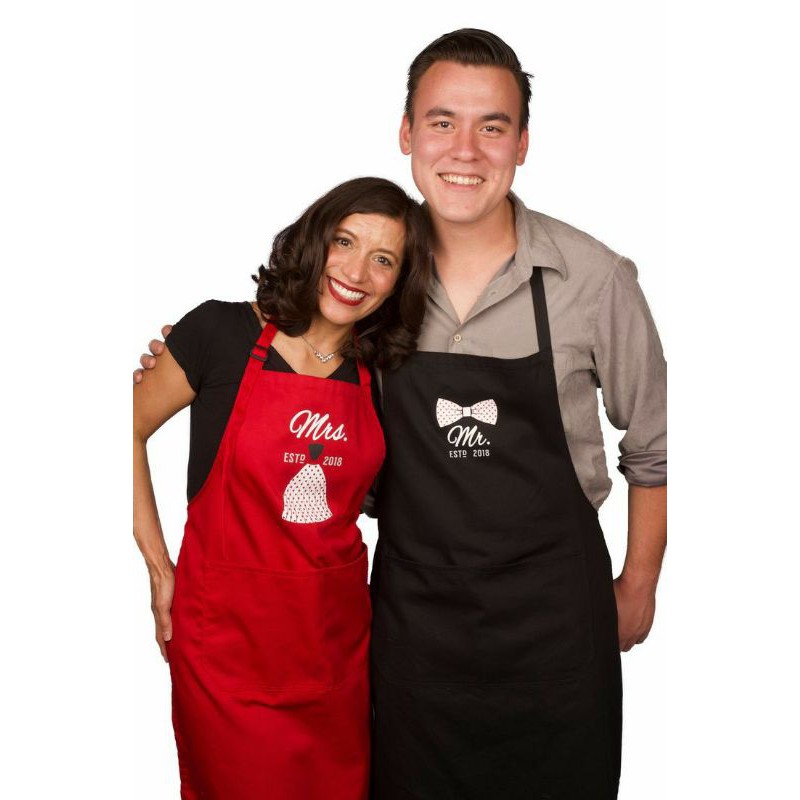 Celemek Apron Masak Couple Celemek Dapur Suami Istri Polos - drill premium