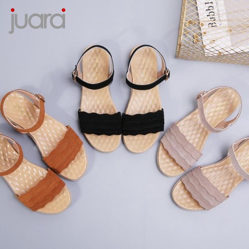  Sandal  Pita Murah Tali  Flat Wanita Strappy Kasual Teplek 