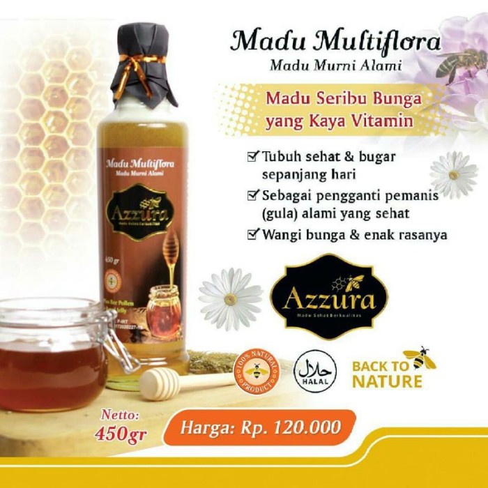 

Madu Azzura - Madu Multiflora - Madu Murni Nusantara - Madu Asli 450gr