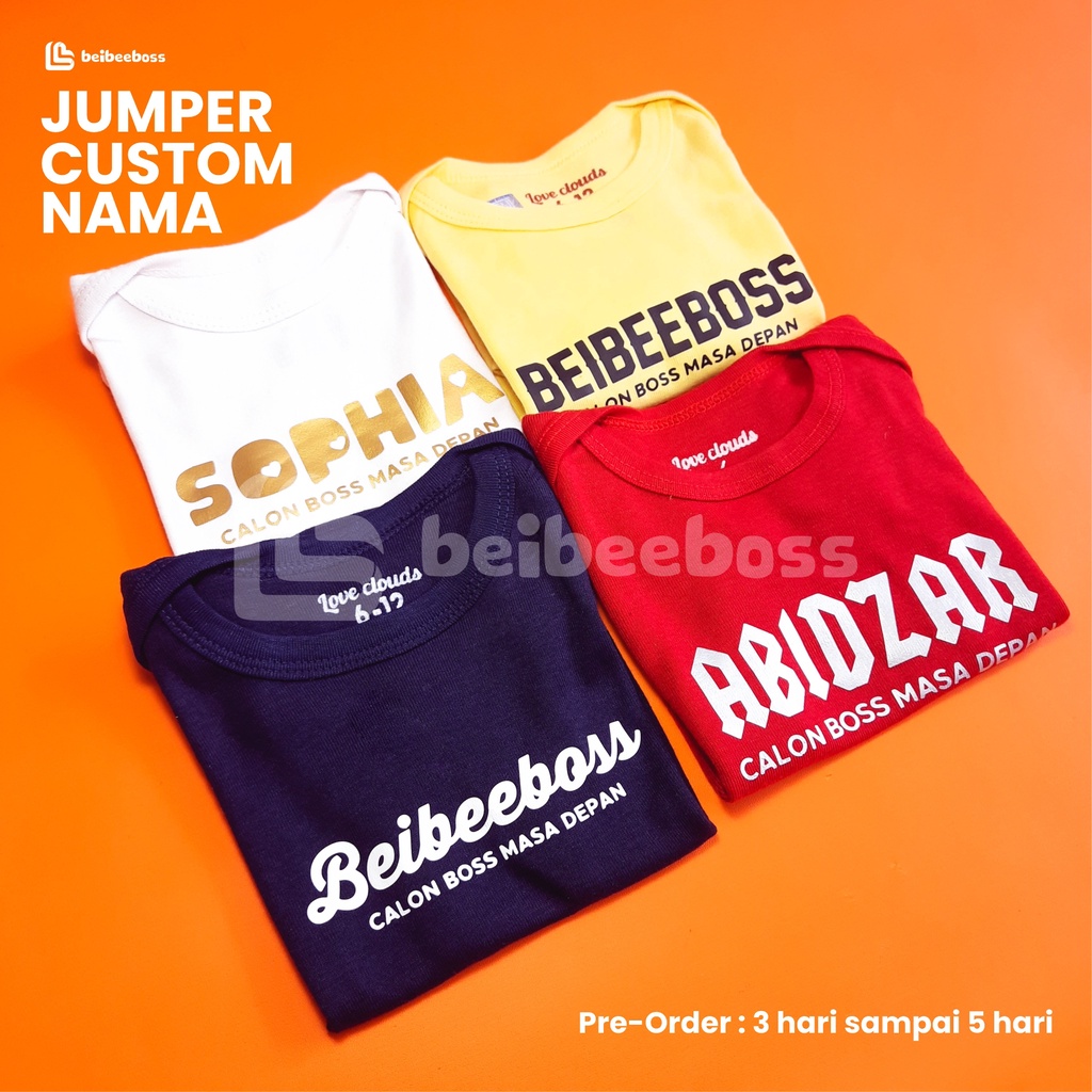 SABLON KAOS BAJU JUMPER CUSTOM NAMA HADIAH KADO LAHIRAN BAYI