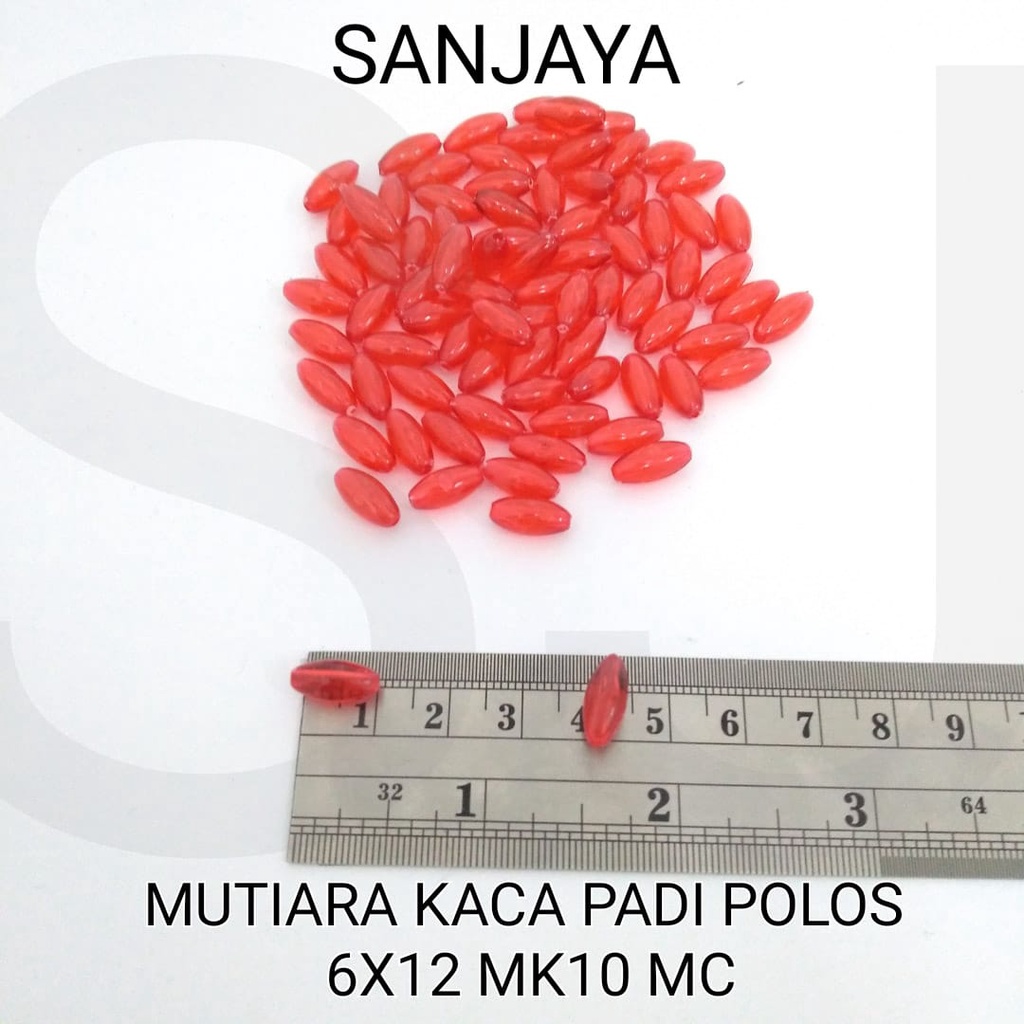 MANIK KACA / MOTE KACA / MANIK PADI / MOTE PADI / MOTE KACA PADI POLOS / MUTIARA KACA PADI POLOS 6X12