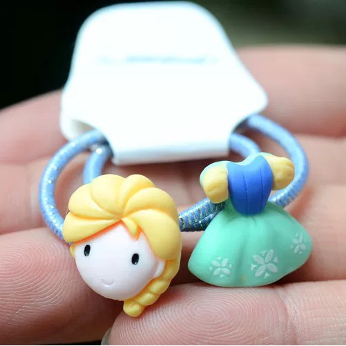 Ikat Karet Rambut Anak Disney Korea styel Motif Princess Elsa Frozen/Mermaid/Aurora/Snow White