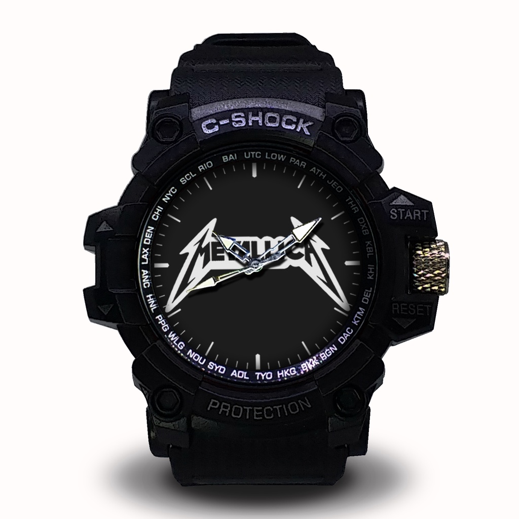 Jam Tangan Custom METALLICA Hitam Outdoor