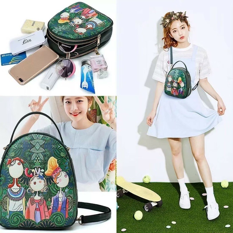 New Tas Selempang Endog Printing Karakter 3D EGG-PRINT Tali Love