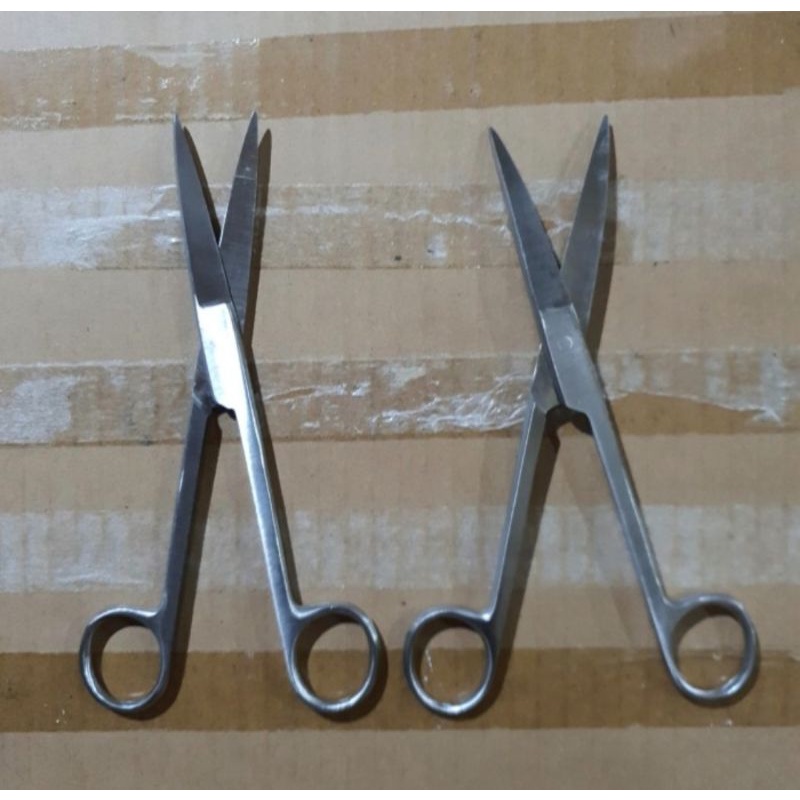 Gunting Tajam-Tajam Lurus &amp; Tajam-Tajam Bengkok 18 cm