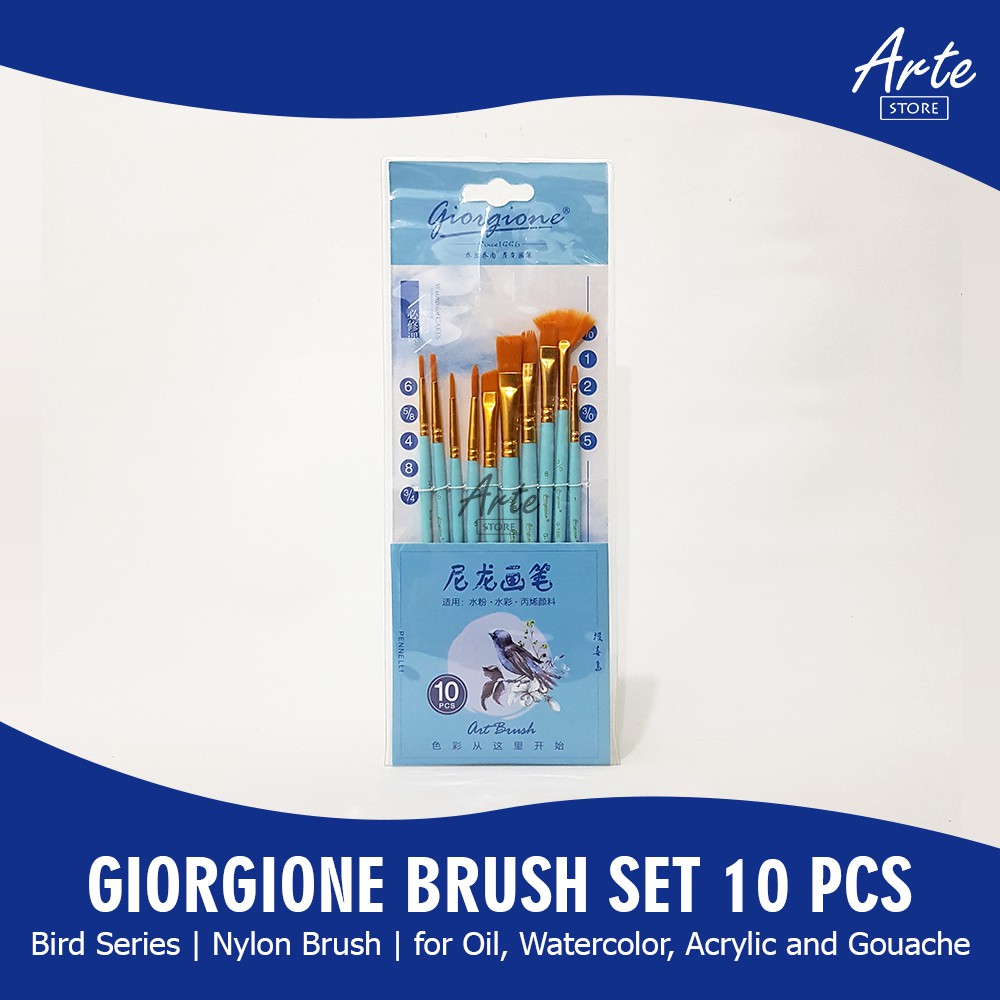 Kuas Lukis - Giorgione Brush Set G-188 Bird Series 10 pcs