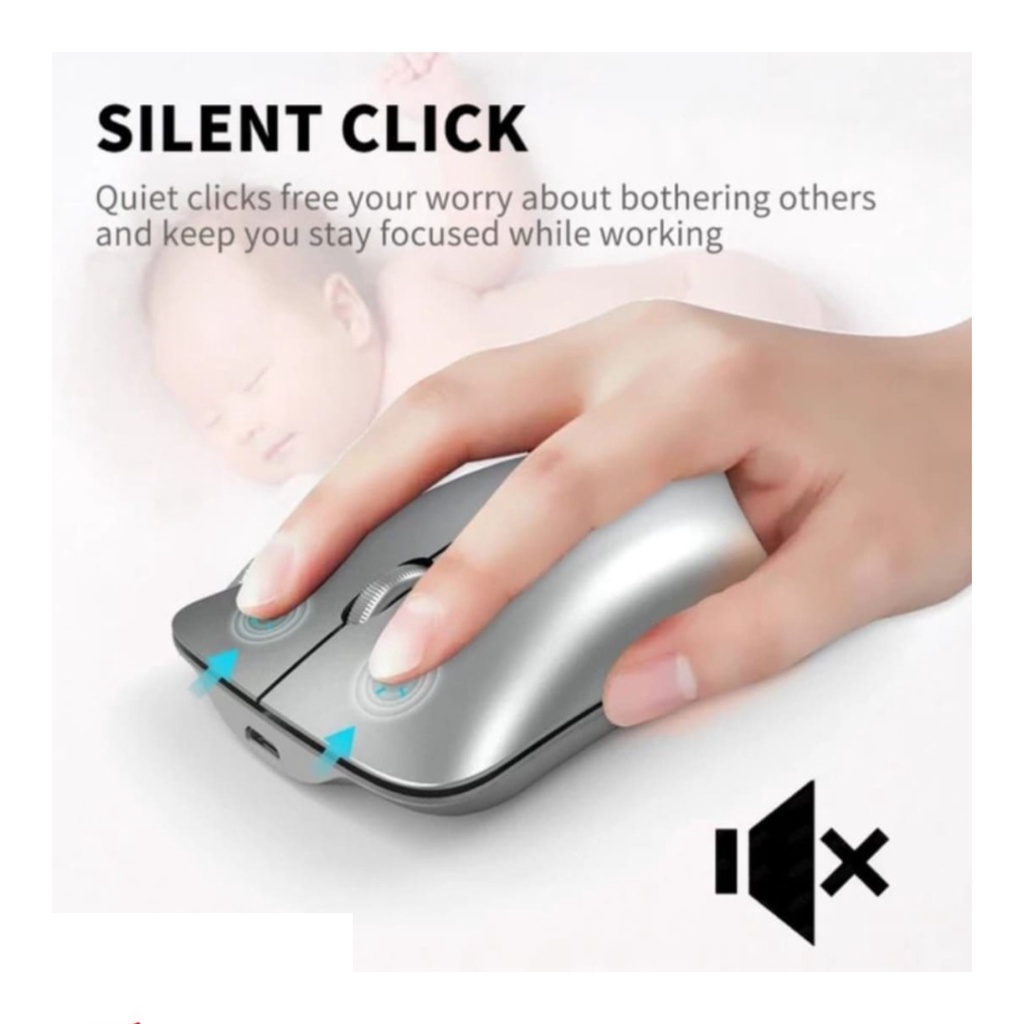 Trend-New Mouse Wireless Rechargeable &amp; Silent Click USB POWER SAVING