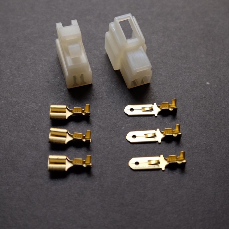 Soket Kabel Motor 3 Pin BESAR - 1 SET + Skun Kabel / Socket Konektor Kabel Motor Mobil 3Pin Besar