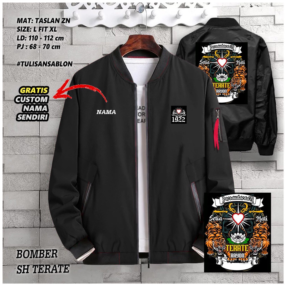 JAKET BOMBER SILAT PSHT / JAKET PARASUT / JAKET BOLAK BALIK / JAKET PERGURUAN SILAT / SETIA HATI TER