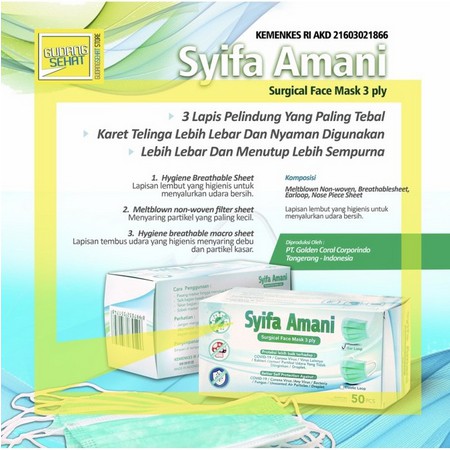 Masker Medis Sensi Duckbill,Syifa Amani Face, Santis, Safelock masker hijab / HARGA PER PCS