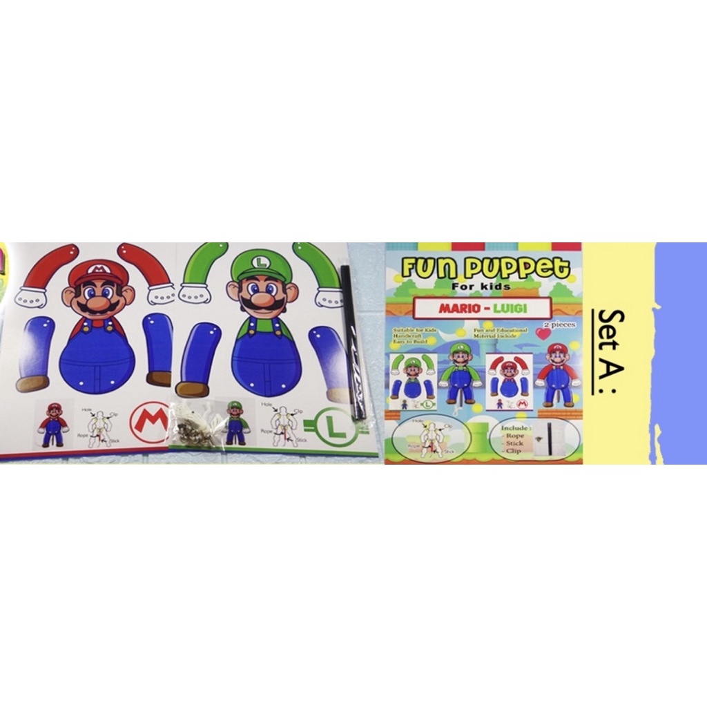 ( Ecer ) PAPER PROJECT ORIGAMI 3D - DIY FUN FUNNY PUPPET / PAPER DOLL SPIDERMAN BATMAN MARIO LUIGI SUPERMAN CAPTAIN AMERICA KPOP