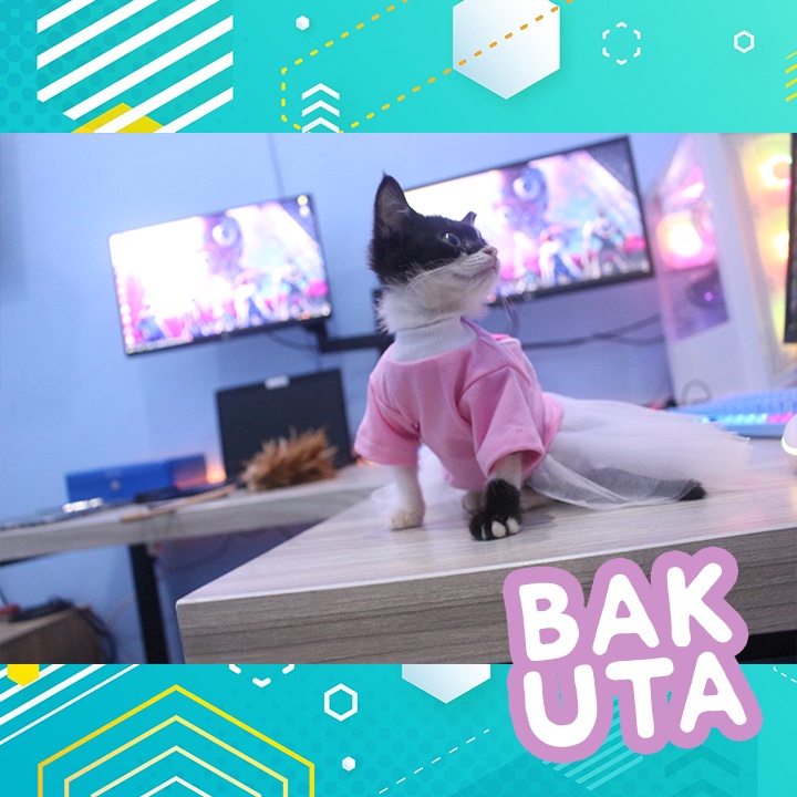 Dress tutu kelinci pink terbaru baju kucing dan anjing / baju kucing murah size S-XL