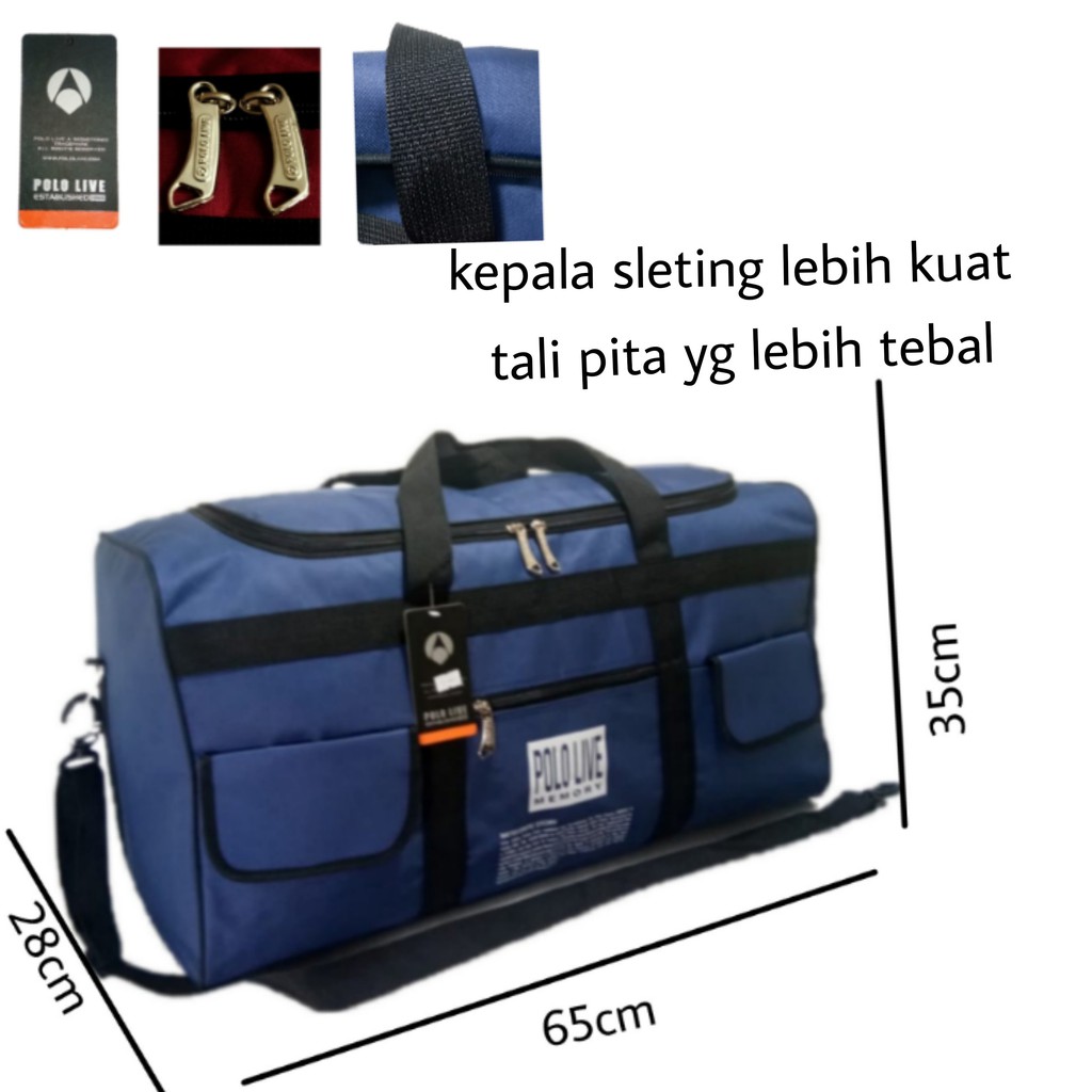 Tas pakaian travelbag POLO LIVE 70L Tas baju besar Big size 441