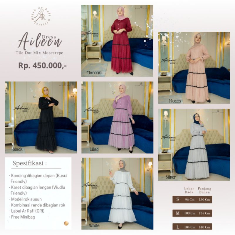 AILEEN DRESS ARRAFI II GAMIS BROKAT II GAMIS ARRAFI II NOVA ARRAFI II DISTRIBUTOR HIJAB