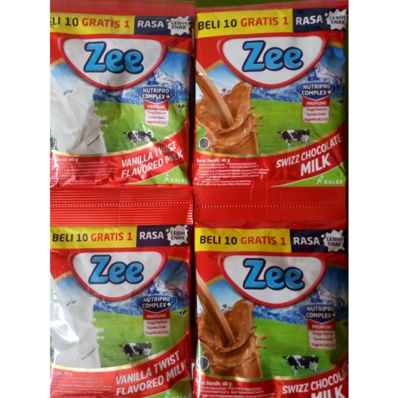 

Susu Bubuk Instan Zee 40 gram 1 renceng isi 10 sachet