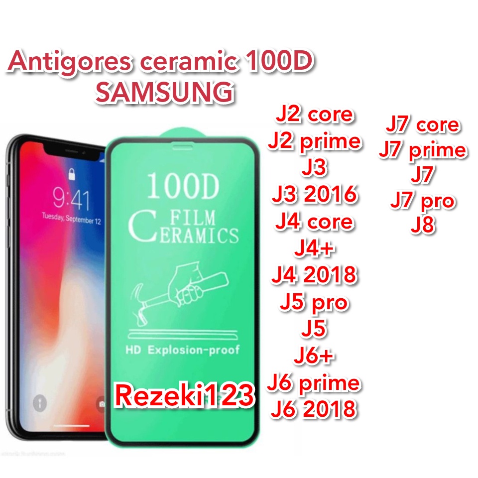 SAMSUNG AntiGores Ceramic 100D J5Pro/J7Pro/J7Core/J2Prime/J5Prime/J6Prime/J7Prime/J4Core/J4+/J6+/J4