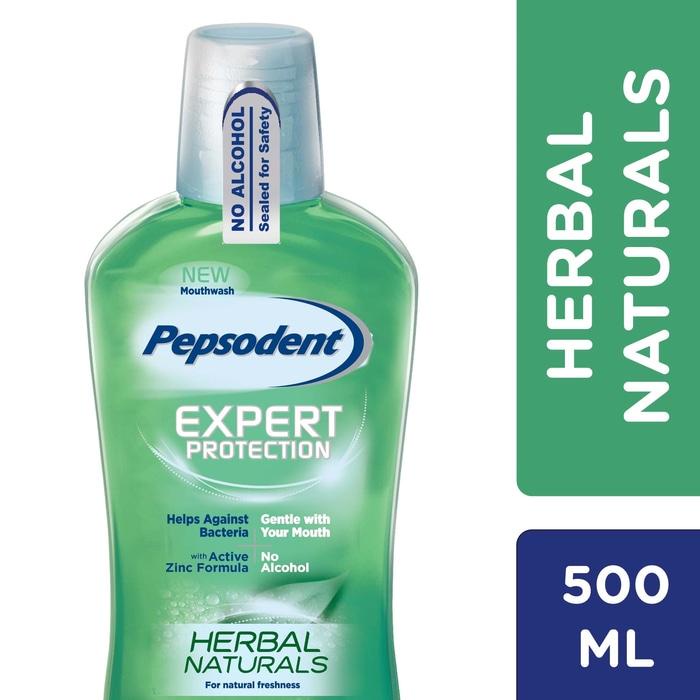 Pepsodent Mouthwash Herbal Natural - Obat Kumur Anti Bakteri 500 ml