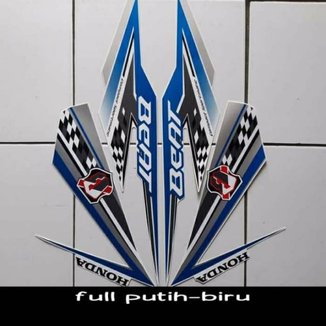 Striping beat fi esp 2018 putih biru