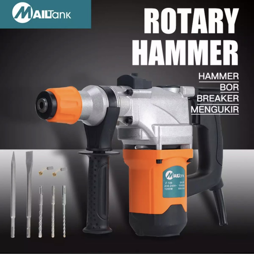 MAILTANK/YUKIDO Rottary Hammer Diameter 24mm - Mesin bor bobok beton bor +drill (untuk mengebor beton) dril