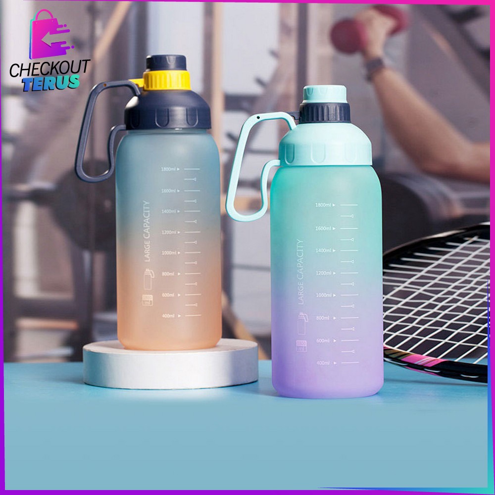 CT C301 Botol Minum Motivasi 2 Liter BPA FREE Botol Air Minum Gradiasi Botol Minum dengan Penanda Waktu Food Grade