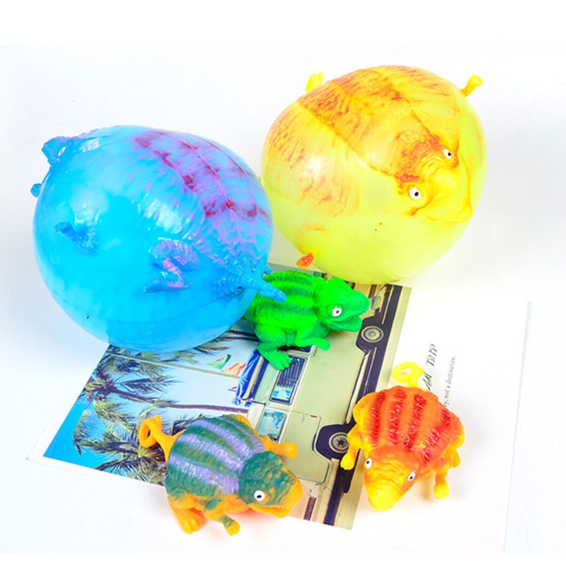 Mary 4Pcs/Set Kids Anak Lucu Meniup Hewan Tiup Dinosaurus Balon Mainan Novelty Kecemasan Stress Relief Squeeze