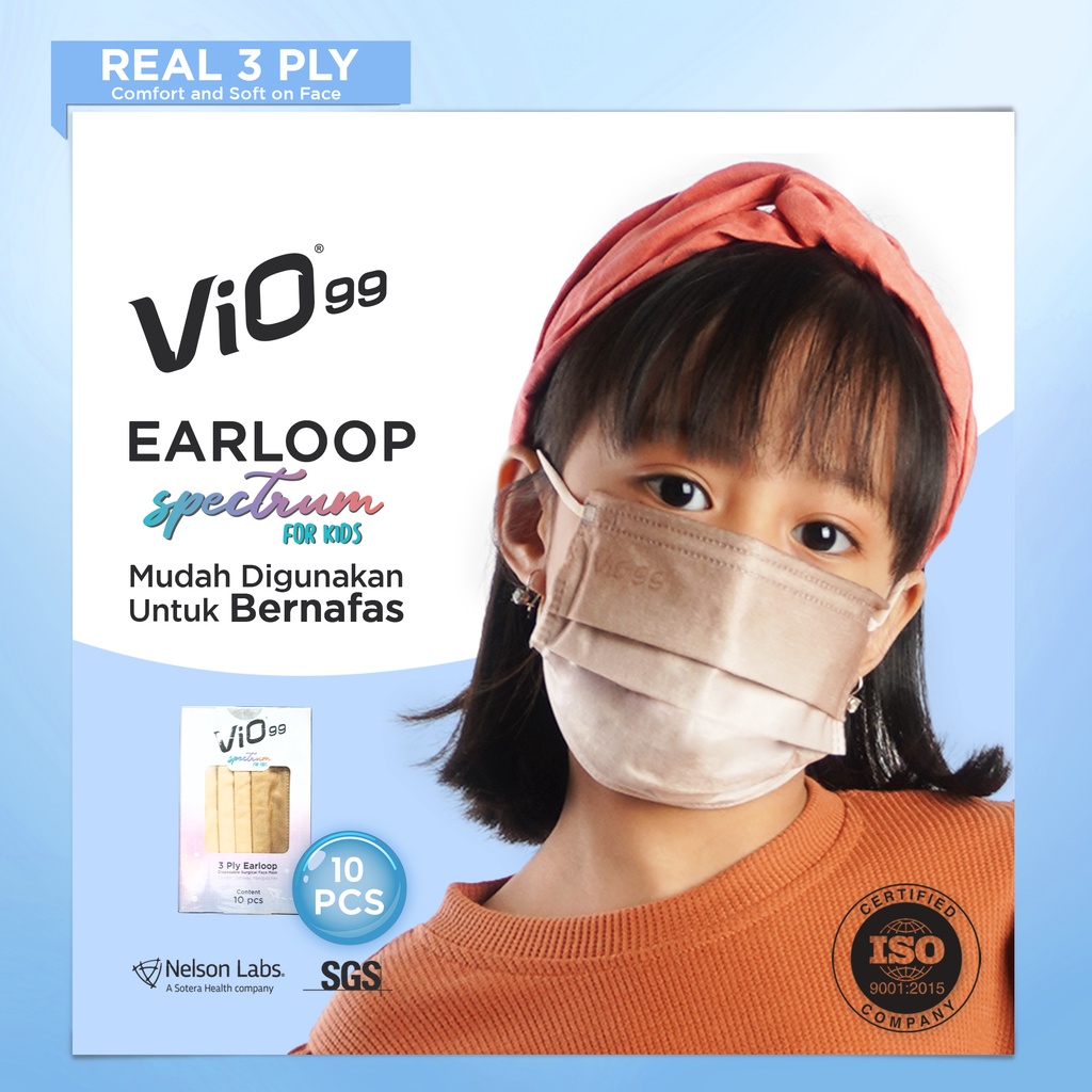 Vio - Spectrum Mask '10S 3Ply Earloop Kids Earth filtrasi 99% real masker medis