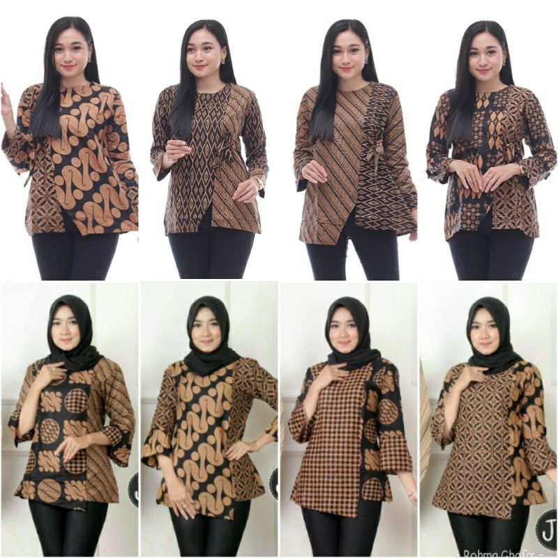 Atasan Batik Wanita Terbaru Murah Sogan Seragam Kantor Promo Grosir Reseller