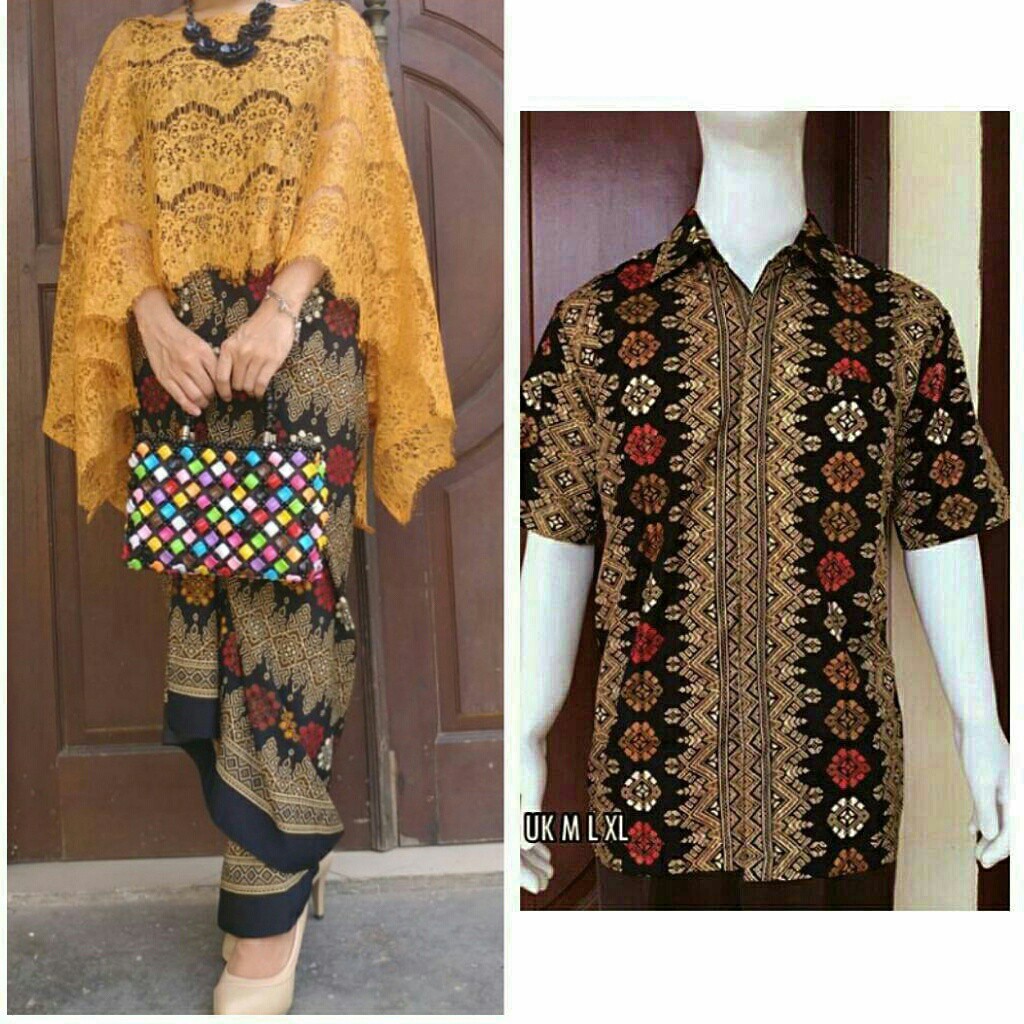 dm COUPLE CAPEBATIK batik brukat kemeja pakaian muslim wanita pria