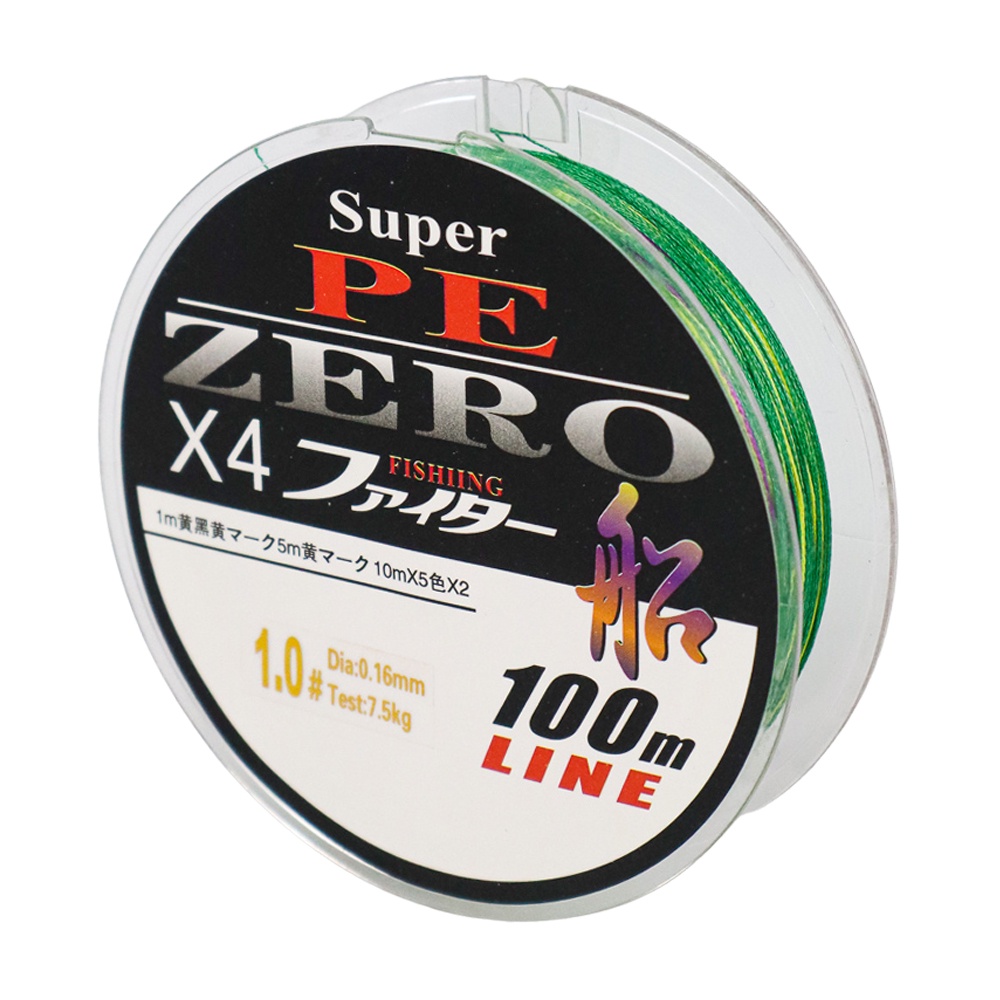 Zero Senar pancing super PE X4 Braid Line 100m Benang pancing PE Tali Pancing PE benang senar pancing kuat