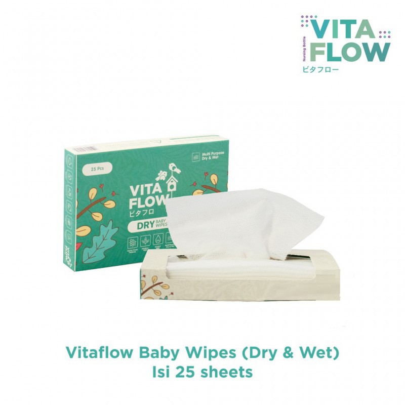 Vitaflow Multi Purpose Dry Tissue Baby Wipes Bayi - 25pcs