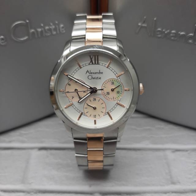 ALEXANDRE CHRISTIE WANITA AC 2815 BF ORIGINAL ( SILVER COMBI ROSEGOLD )