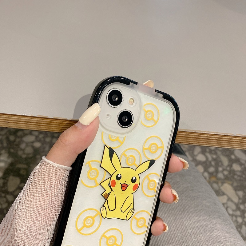 Casing iPhone 11 12 13 Pro MAX X XR XS MAX 7 8 Plus Motif pikachu kada duck 2 in 1