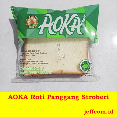 AOKA Roti Panggang Cokelat, Keju, Vanila, Durian, Stroberi, Blueberry-Stroberi