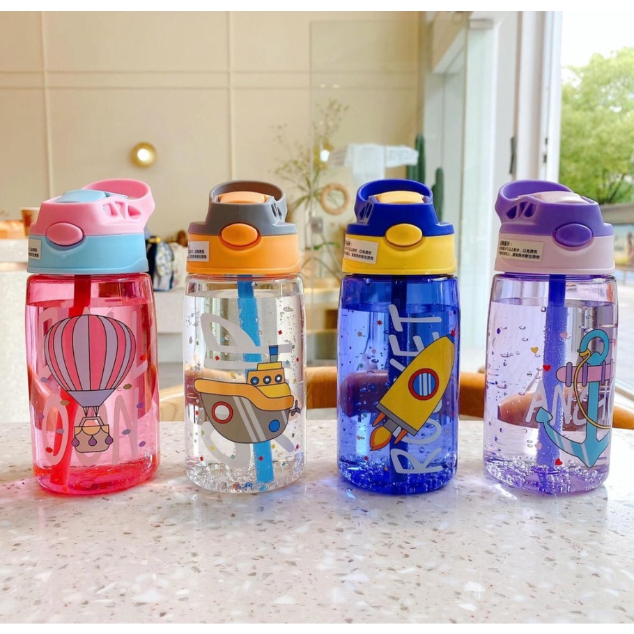 BOTOL AIR MINUM ANAK SEKOLAH KARAKTER LUCU UNIK TRITAN BOTTLE WATER FREE BPA 480ML