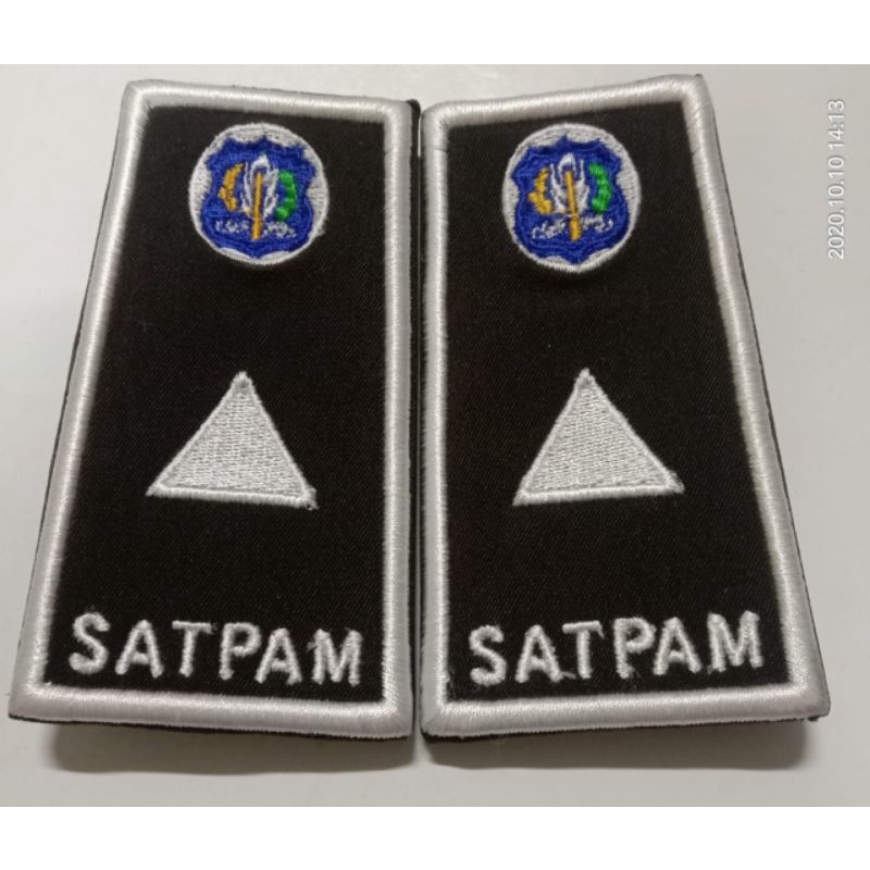 Tph security terbaru pelaksana kain bordiran | Pangkat satpam gada pratama 1 silver kain