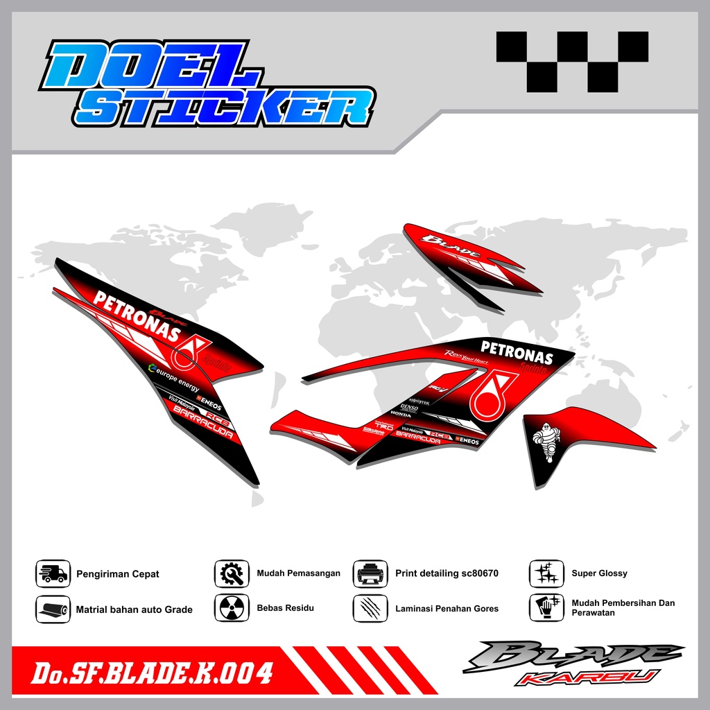 STICKER STRIPING BLADE 110 KARBU - STICKER STRIPING LIST VARIASI HOLOGRAM , CROME BLADE 110 KARBU DOEL 004